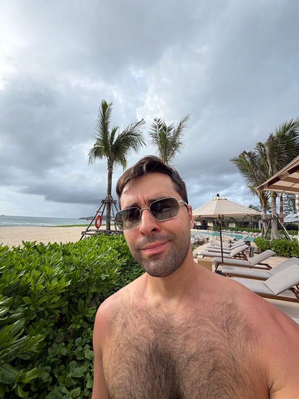 Tourist takes selfie at Choeng Thale beach resort