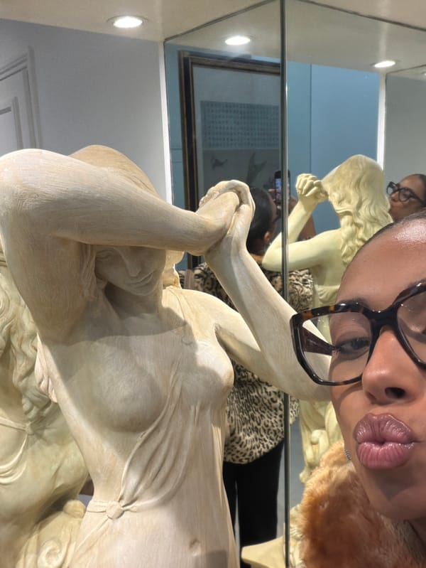 Woman takes mirror selfies in luxury Cannes interior