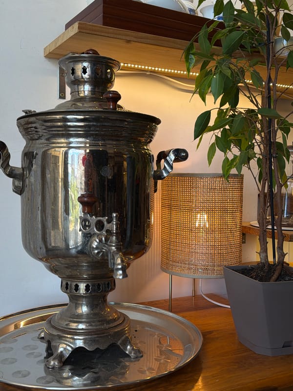 Traditional tea service items documented in Budva, Montenegro