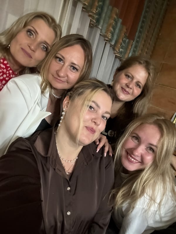Evening party in full swing at a rustic Russian venue