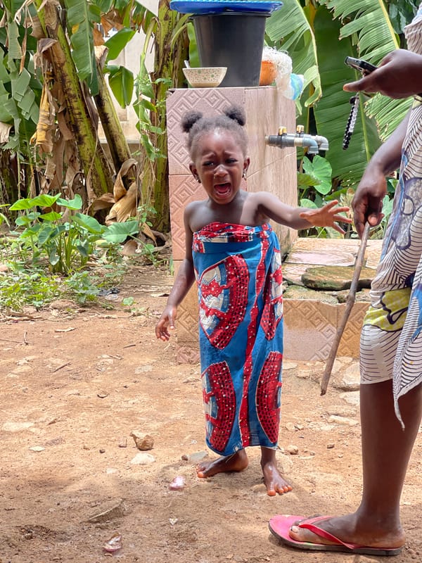 Daily life documented in Akwanga: food processing, tailoring work