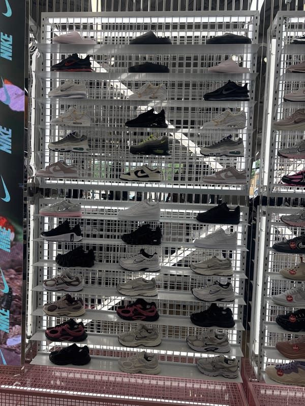 Nike sneaker display documented at Arlington retail store