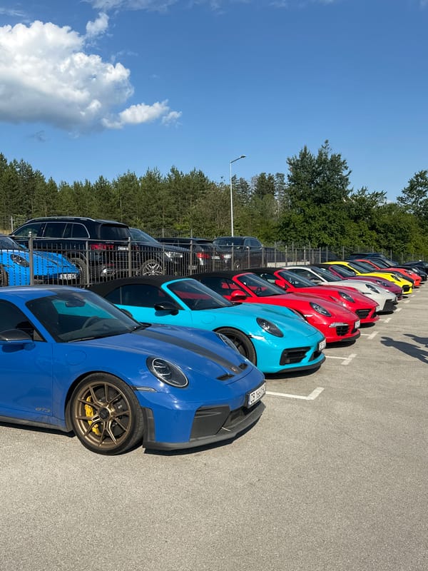 Porsche club gathering at a Bulgarian wine and spa hotel