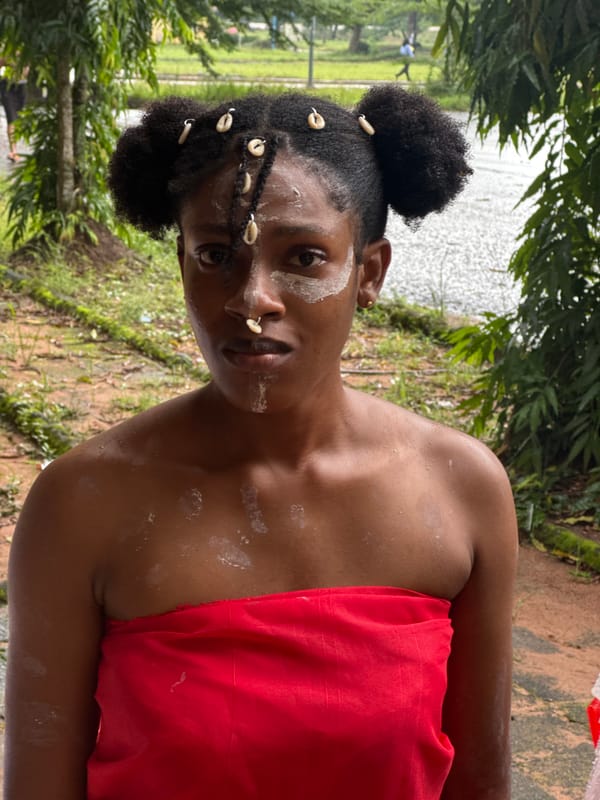 Traditional ceremony with ritual dress in Ihiagwa, Nigeria