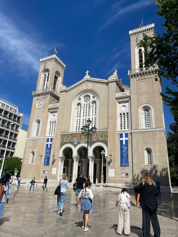 Metropolitan Cathedral of Athens observed under clear skies