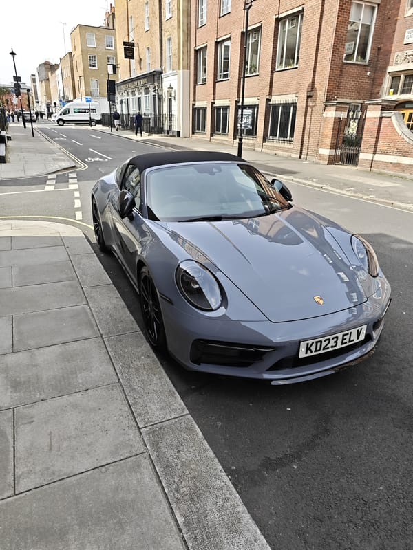 Gray Porsche 911 Targa spotted parked on London street