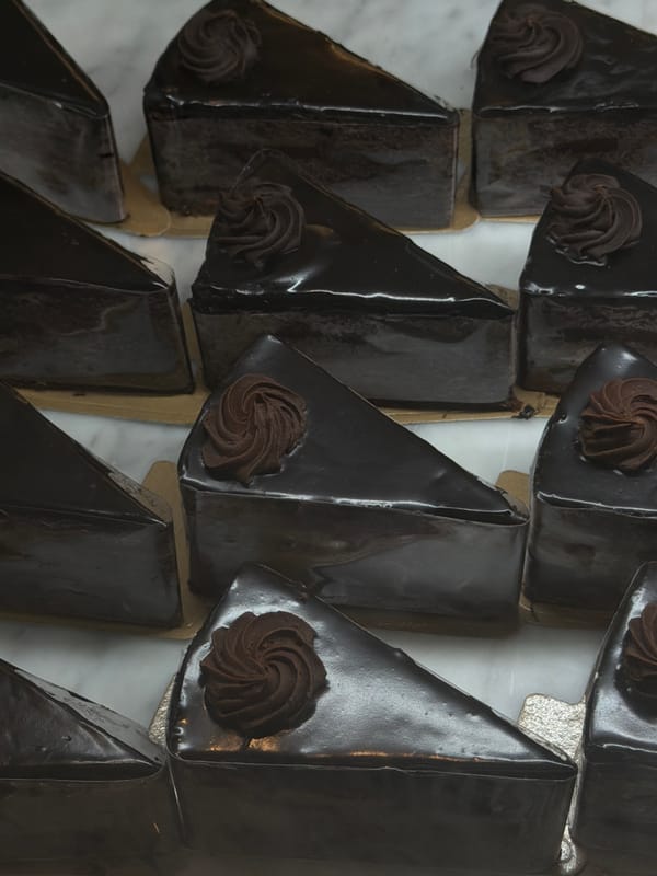 Bakery dessert display documented in North Kuta, Indonesia