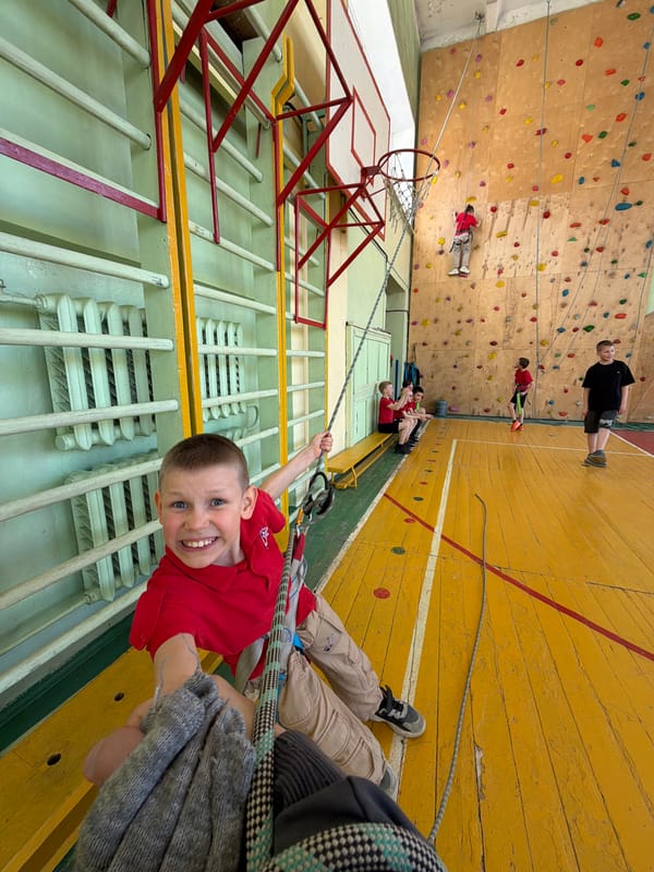Indoor rock climbing session with children in Izhevsk