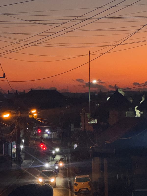 Evening street scenes and Balinese architecture documented in Kuta Selatan