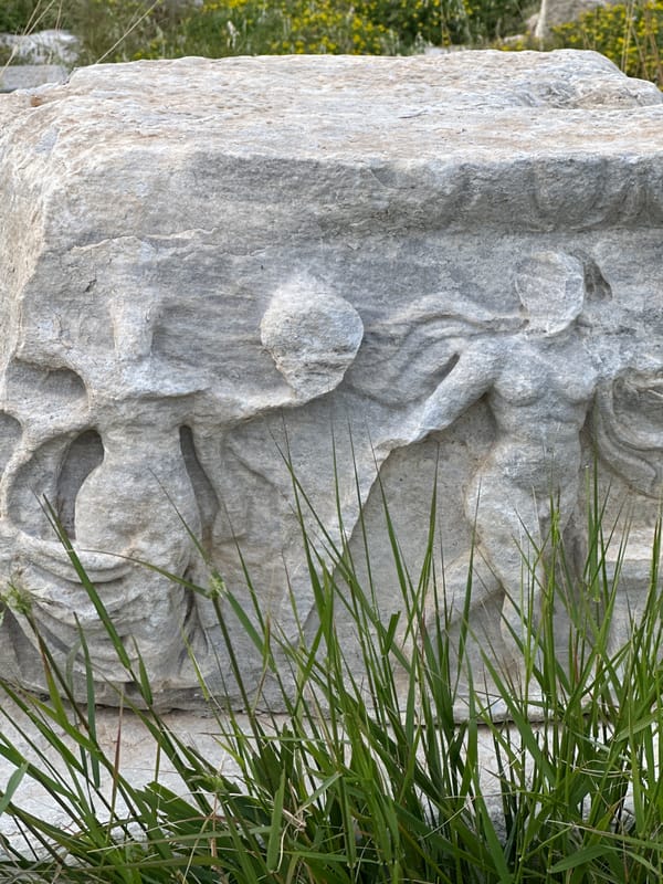 Ancient stone carvings documented in Datça, Turkey