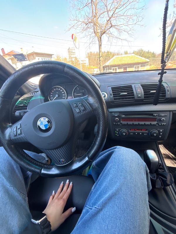 Driver's view captured from BMW interior in Gabrovo, Bulgaria
