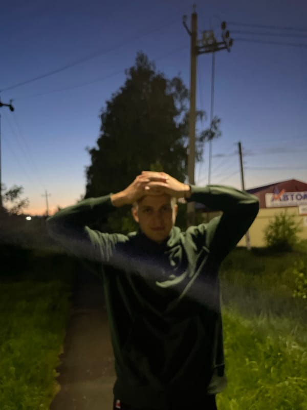 Evening documented in rural Russian town through personal photography