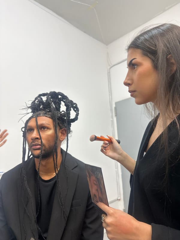 Creative photoshoot with makeup and portraits documented in Madrid