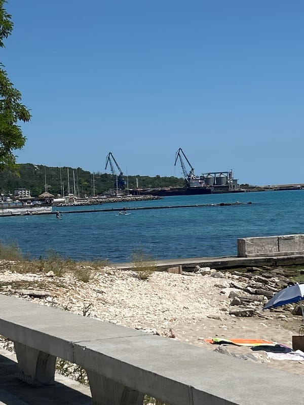 Sunny morning along the Balchik waterfront and marina