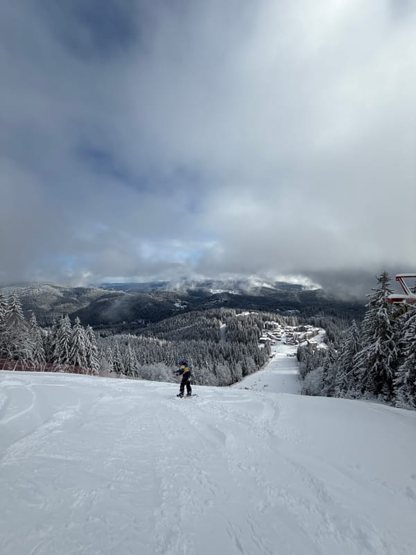 Winter skiing activity observed on snowy slopes near Smolyan
