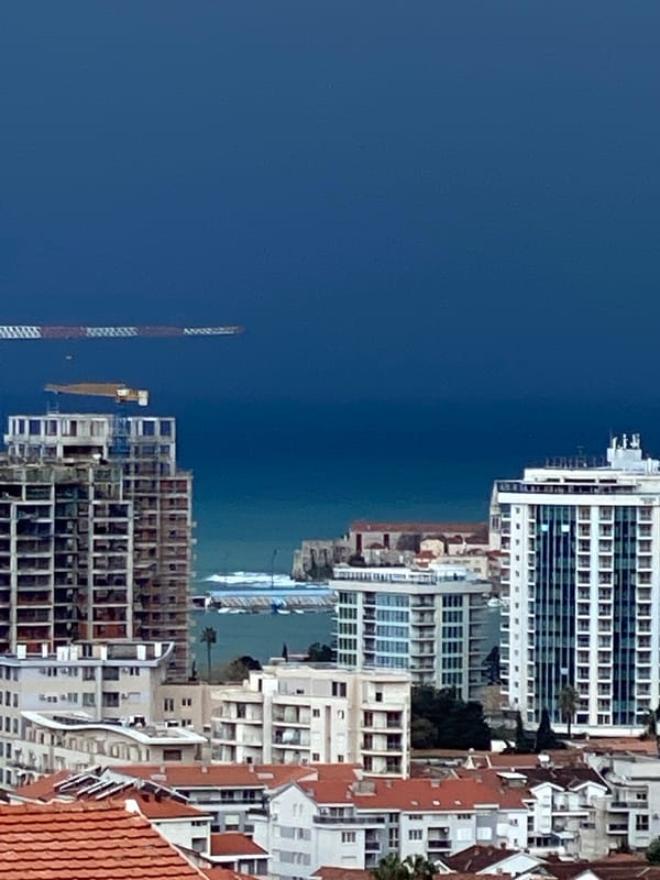 Spring morning views capture Budva's coastal scenery and blooming flora