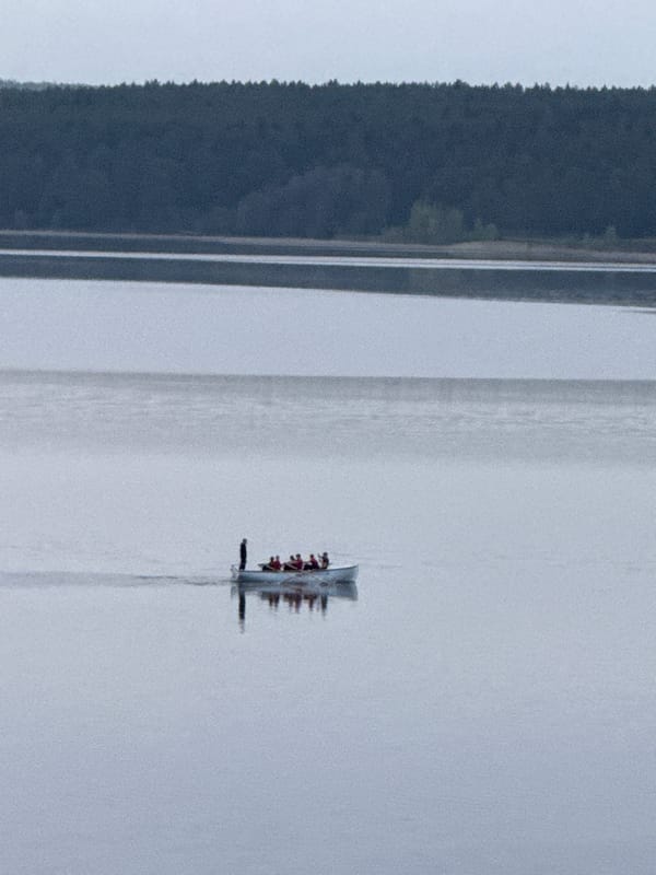 Evening rowing activities observed on Votkinsk Reservoir, Russia