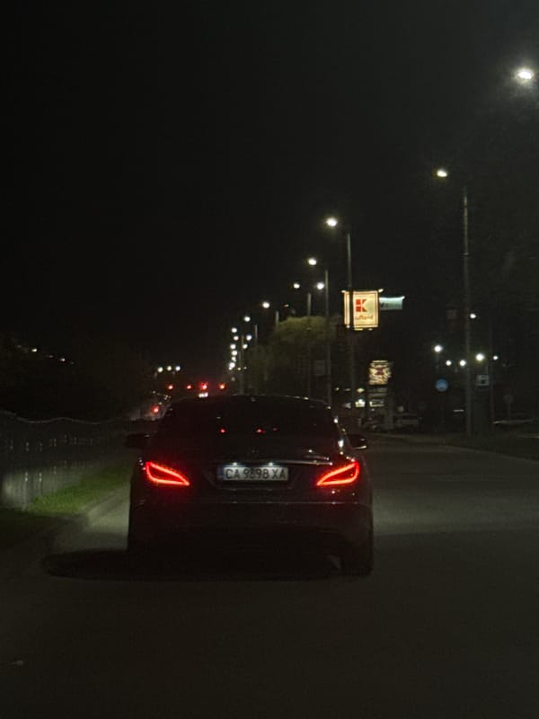 Vehicle spotted on illuminated street in Plovdiv, Bulgaria