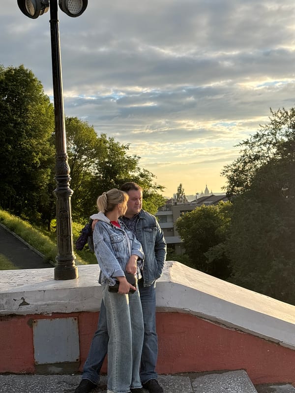 Golden hour along the Chkalov Stairs and Volga embankment