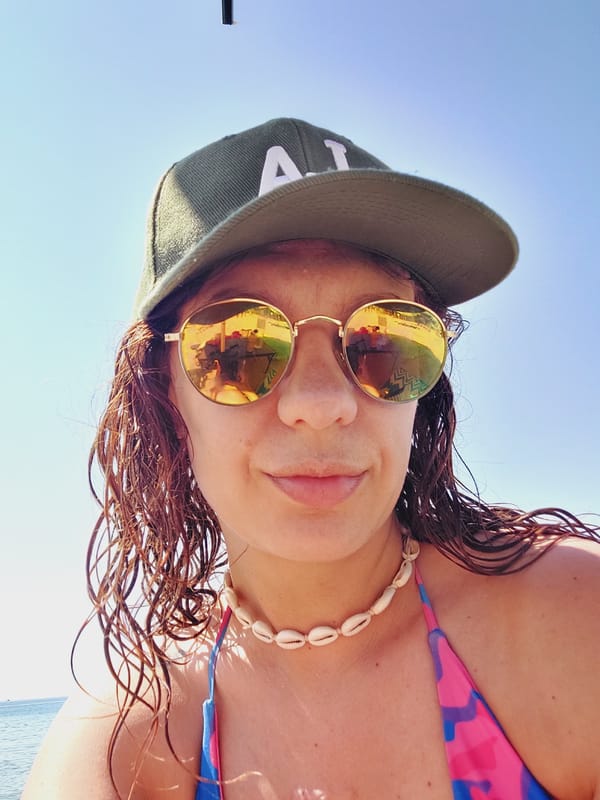 Beach selfie series on a summer morning in Sozopol