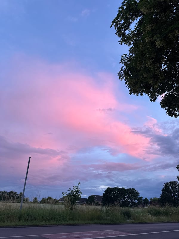 Evening scenes documented across Krefeld during colorful sunset