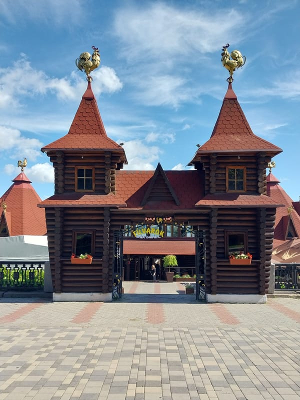 Summer morning along Dnipro's riverside embankment
