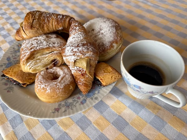 Morning breakfast pastries photographed in Bari, Italy