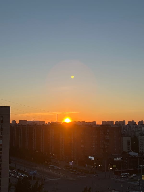 Golden hour from the rooftops of Sinyavino
