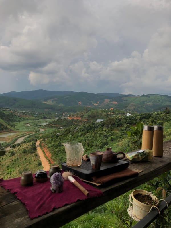 Hilltop café stop with valley views in Thôn 3, Vietnam