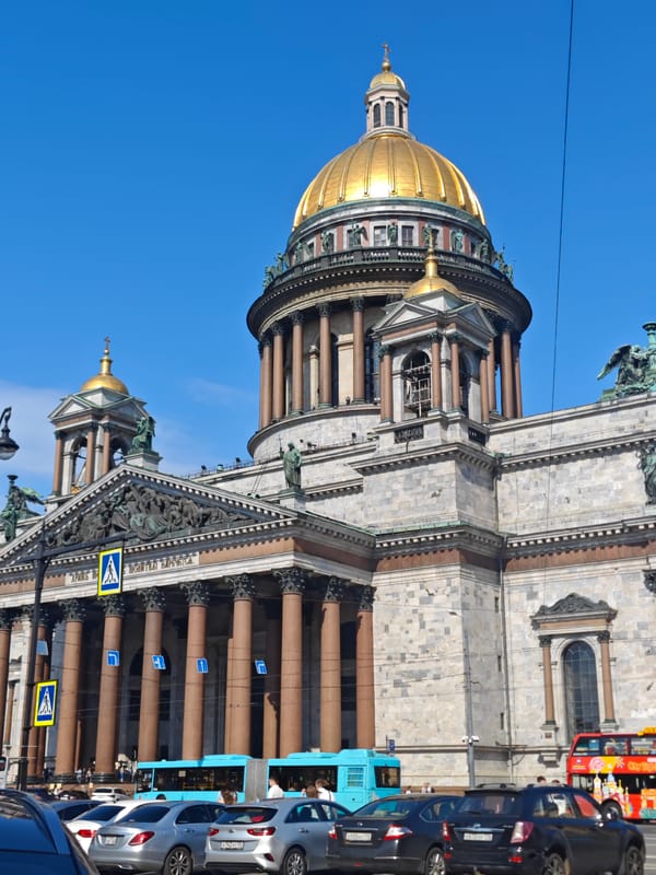 Summer morning around St. Isaac's Cathedral, Saint Petersburg