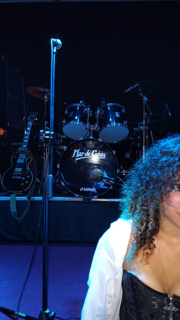 Mar de Copas band sets up for performance in Barranco