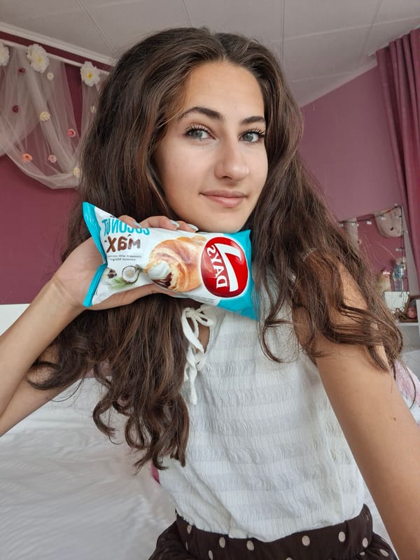 Packaged pastry snacks held up, back-to-back shots