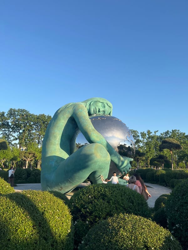 Monument with globe sculpture draws visitors to Krasnodar park