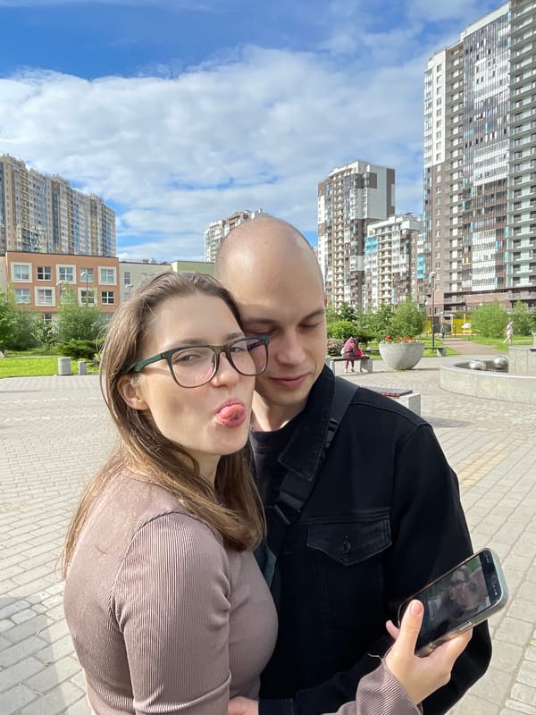Afternoon in a modern Saint Petersburg residential neighborhood