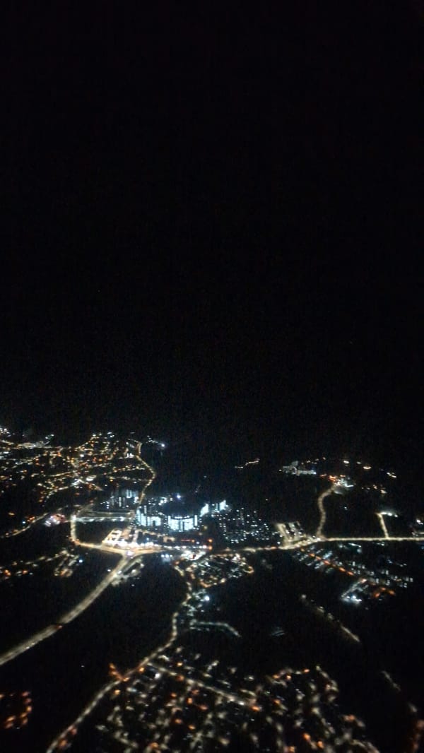 Aerial night photo captures Port Dickson coastal cityscape