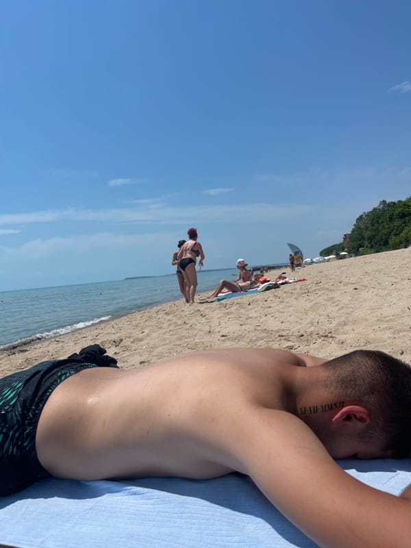 Sunny morning beach activities documented in Sveti Vlas, Bulgaria