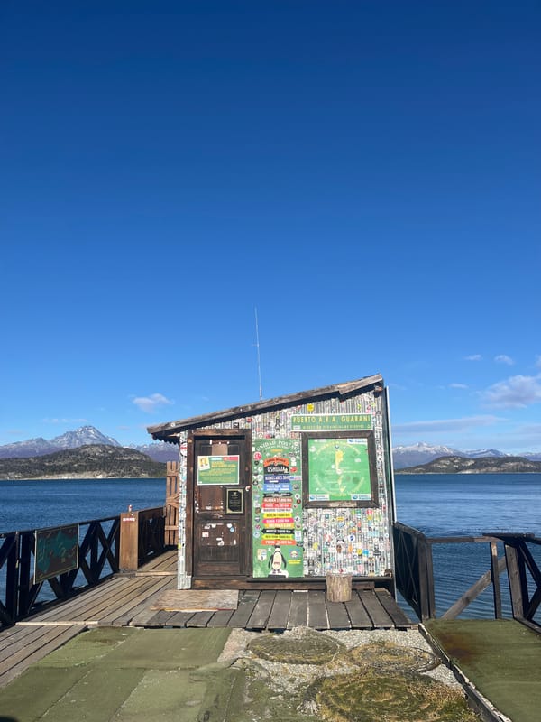 Tourist captures scenic Ushuaia landscapes during afternoon visit