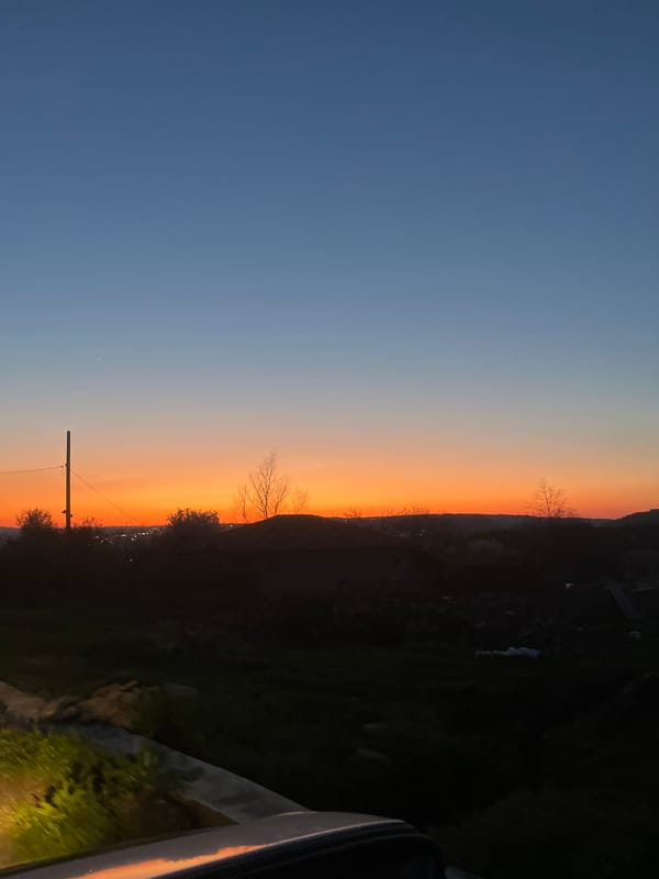 Sunset observed over Bulgarian countryside near Malki Chiflik