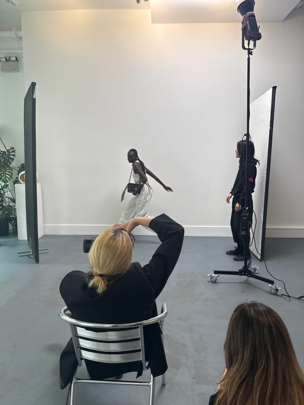 Fashion photoshoot with luxury accessories documented at London studio