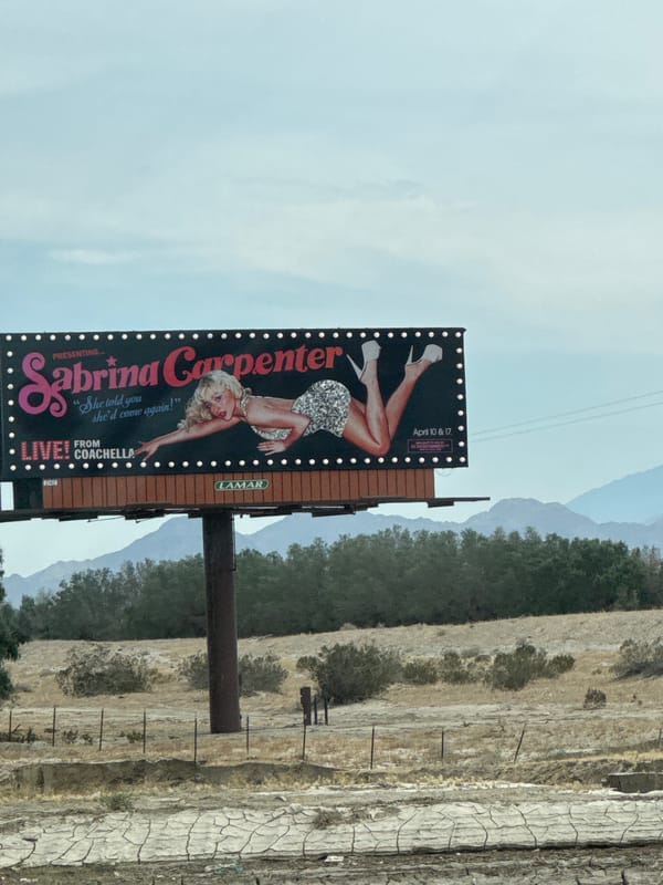 Sabrina Carpenter Coachella billboard spotted in Cathedral City