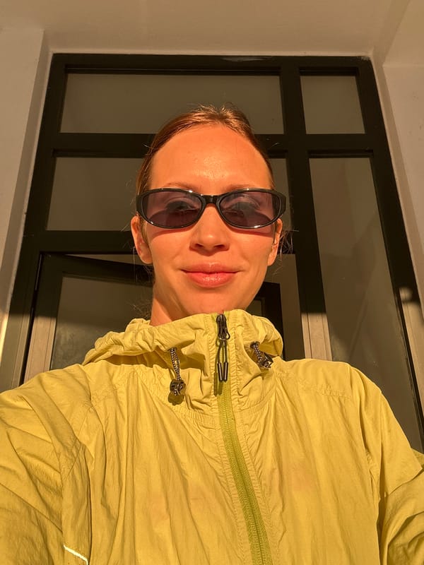 Woman takes morning selfies in Fethiye, Turkey