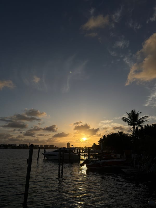 Sunset captured by witnesses at Miami Beach waterfront