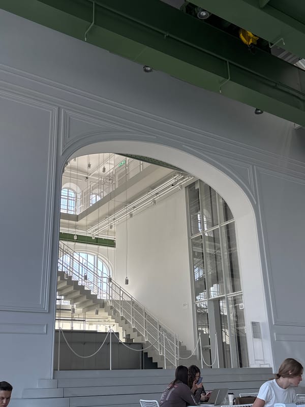 Moscow scenes: architectural interior and traffic jam captured