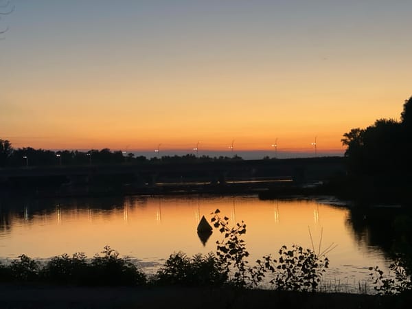 Sunset over the Dnipro River, Kyiv — golden hour on the water