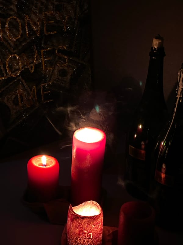 Candlelit Buddha display captured in Votkinsk, Russia