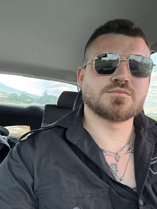 Man Takes Morning Selfie in Car in Sliven
