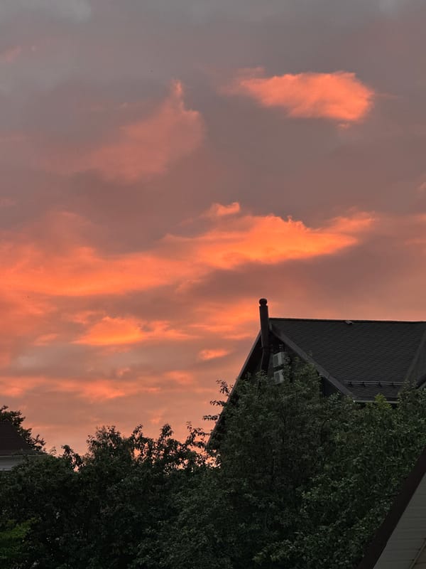 Summer sunset evening in a Nizhny Novgorod neighborhood