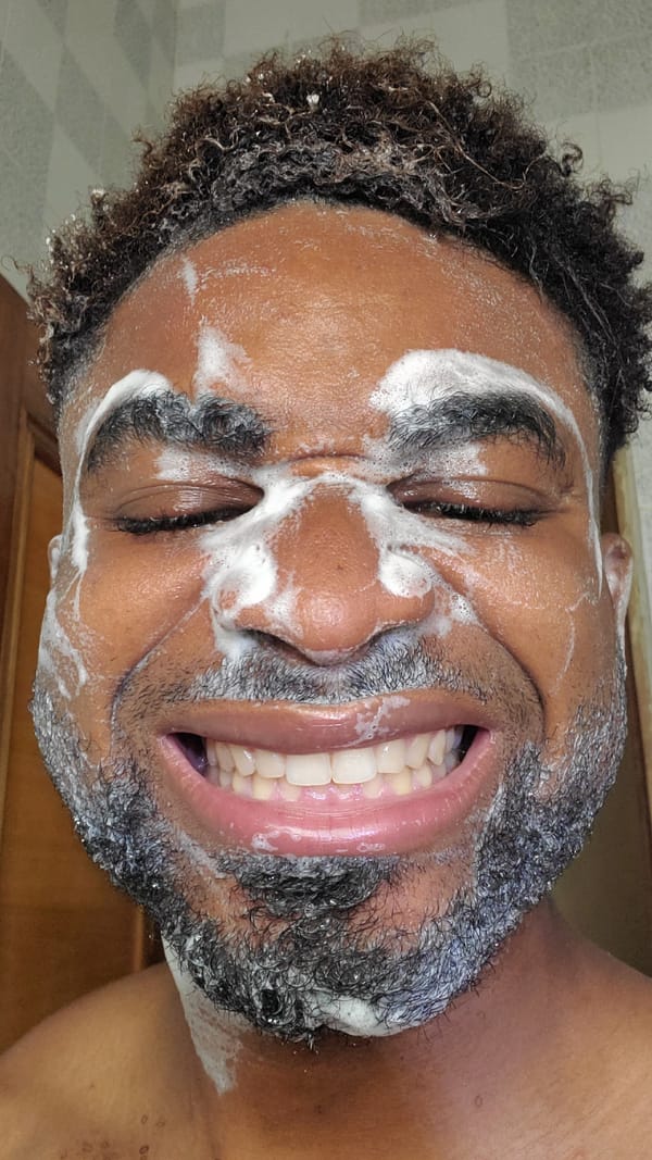 Man's morning hygiene routine documented in Obosi, Nigeria