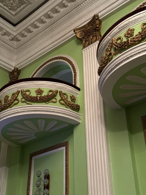 Ornate interior architecture documented in Krasnoyarsk building