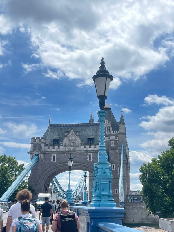 Tower Bridge from multiple angles on a cloudy July afternoon